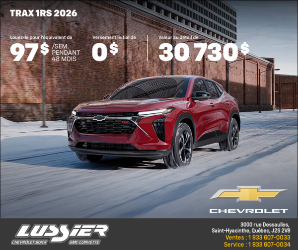 Procurez-vous le Chevrolet Trax 2026
