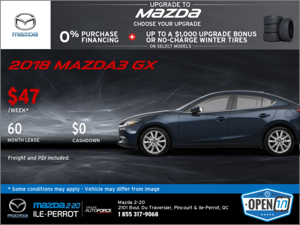 Get the 2018 Mazda3 GX Today!