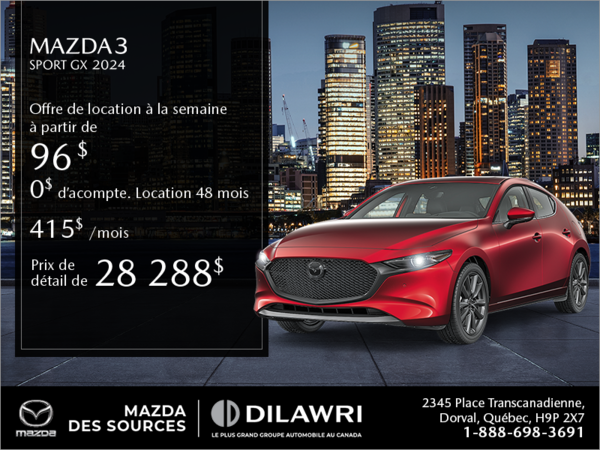 Procurez-vous la Mazda3 Sport 2024!
