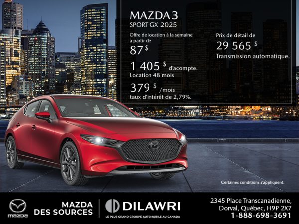 Procurez-vous le Mazda 3 Sport 2025