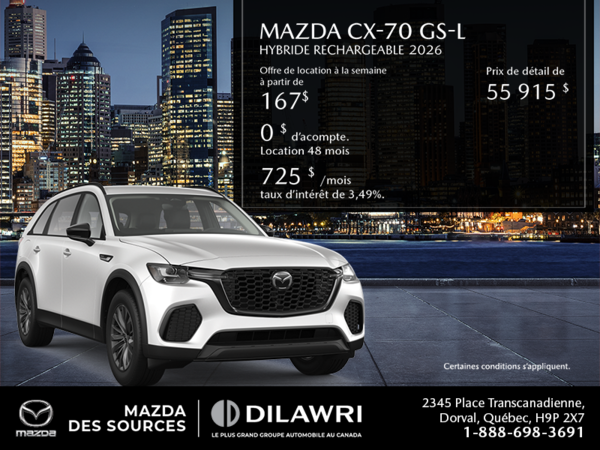 Procurez vous le Mazda CX-70 Hybride Rechargeable 2026