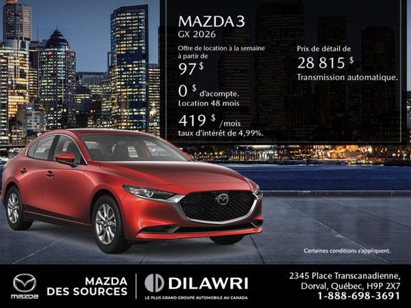 Procurez-vous le Mazda3 2026