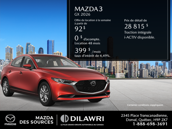 Procurez-vous le Mazda3 2026