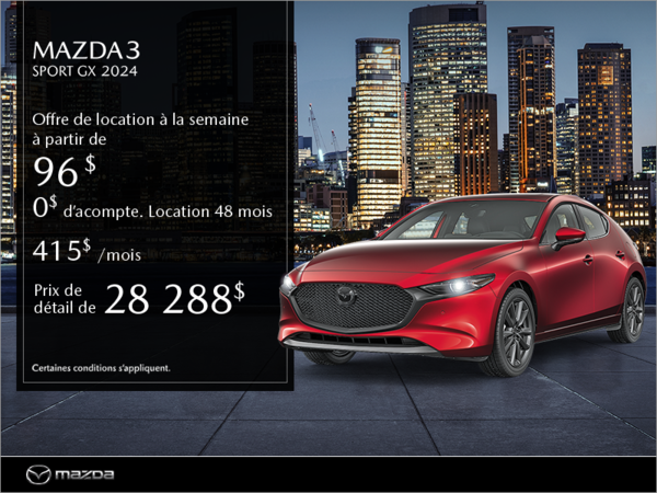 Procurez-vous la Mazda3 Sport 2024!