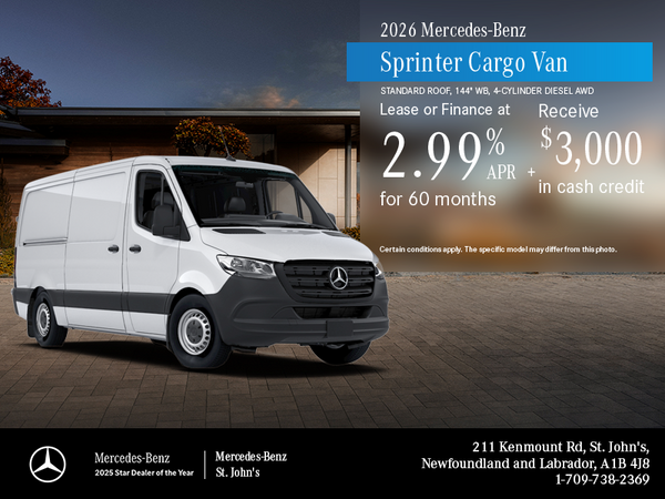 2026 Mercedes-Benz Sprinter Cargo Van 2500