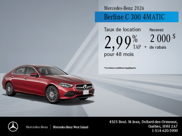 Berline C 300 4Matic 2026.