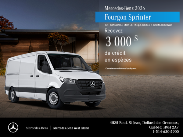 Fourgon Sprinter Cargo Van 2500 2026.
