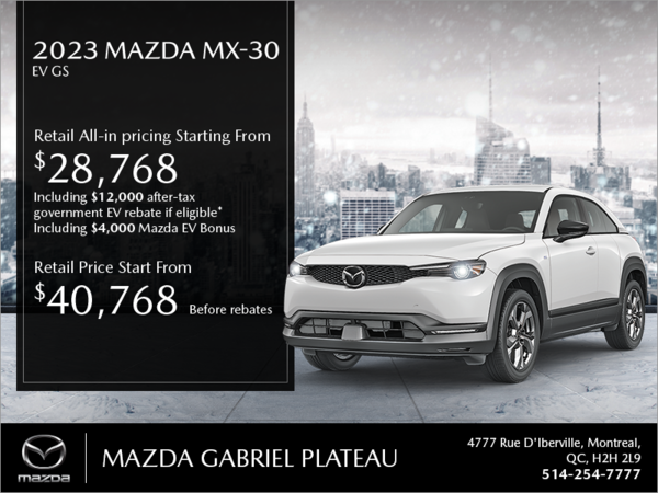 Mazda Gabriel Plateau - Get the 2023 Mazda MX-30!