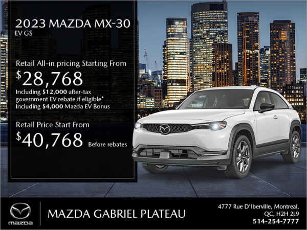 Mazda Gabriel Plateau - Get the 2023 Mazda MX-30!