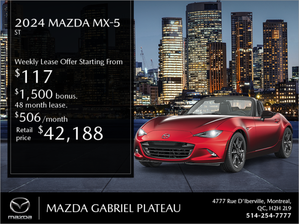 Mazda Gabriel Plateau - Get the 2024 Mazda MX-5!