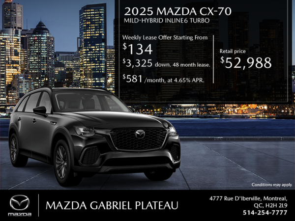 Mazda Gabriel Plateau - Get the 2025 Mazda CX-70 MHEV