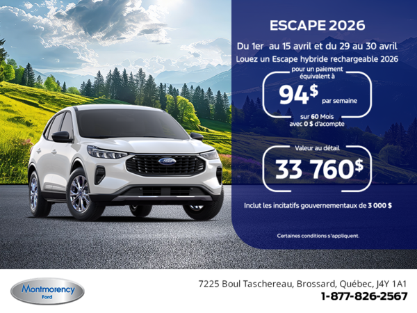 Ford Escape Hybride 2026