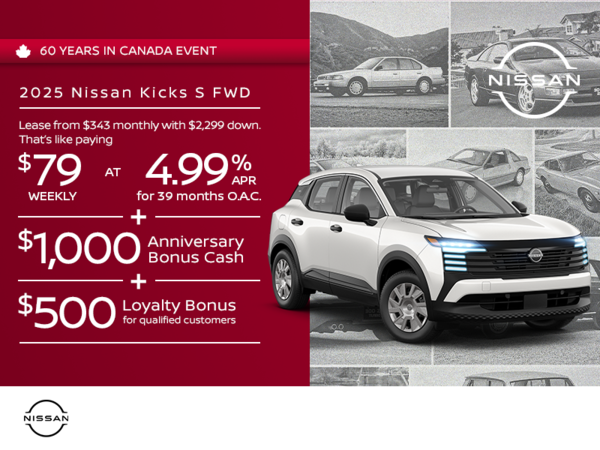 Get the 2025 Nissan Kicks S FWD Today!