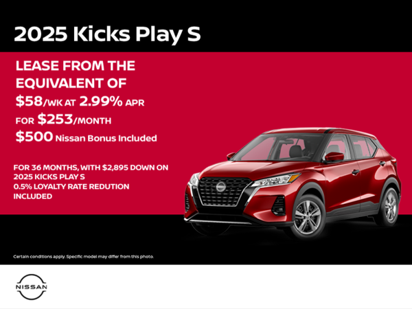 Get the 2025 Nissan Kicks Play S Today!