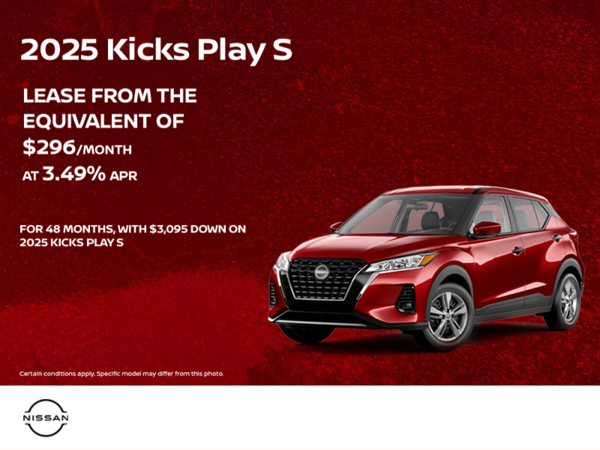 Get the 2025 Nissan Kicks Play S !