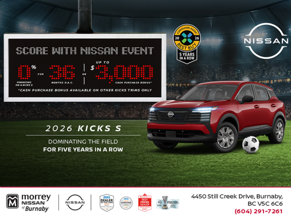 Get the 2026 Nissan Kicks S Today!