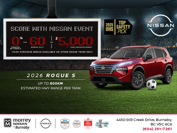 Get the 2026 Nissan Rogue S Today!