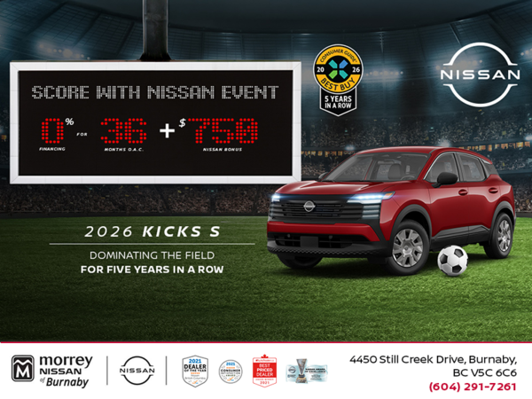 Get the 2026 Nissan Kicks S Today!