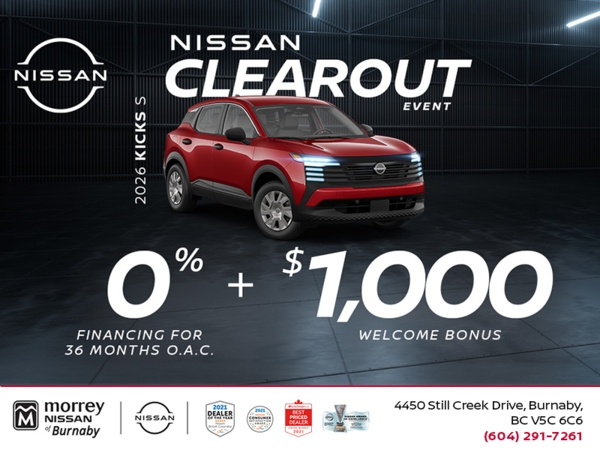 Get the 2026 Nissan Kicks S Today!