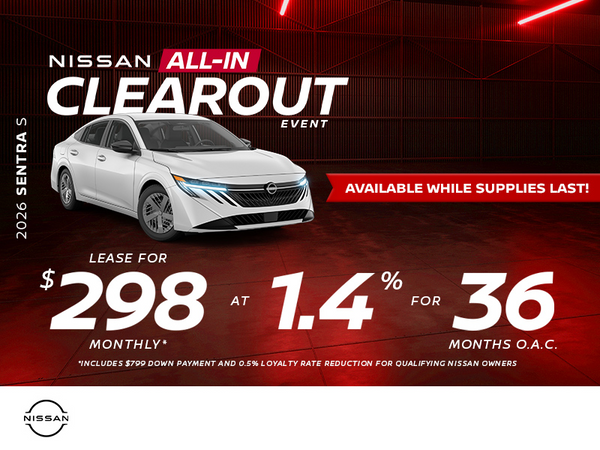Get the 2026 Nissan Sentra S Today!