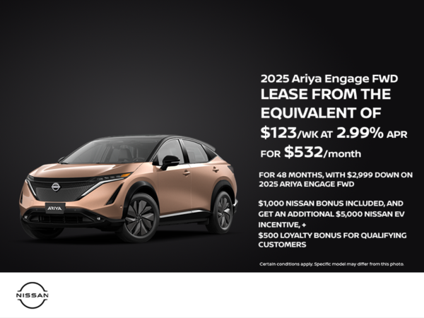 Get the 2025 Nissan Ariya Engage FWD Today!