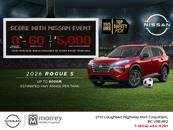 Get the 2026 Nissan Rogue S Today!