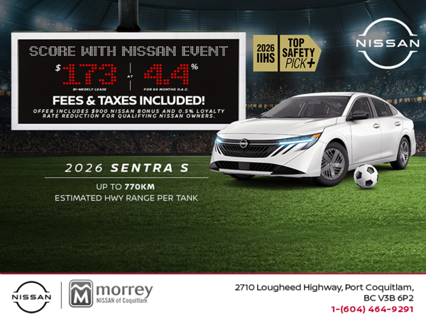 Get the 2026 Nissan Sentra S Today!