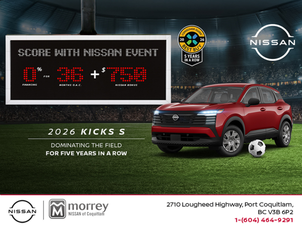 Get the 2026 Nissan Kicks S Today!