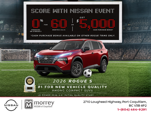 Get the 2026 Nissan Rogue S Today!