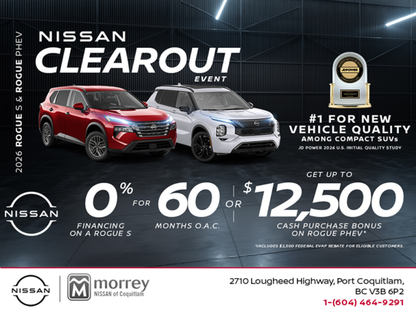 Get the 2026 Nissan Rogue S Today!
