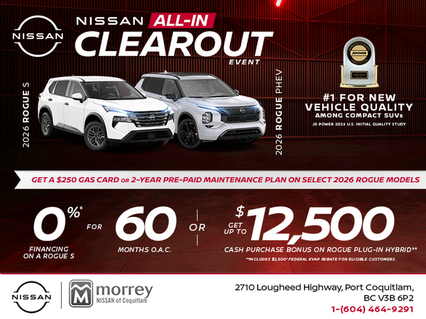 Finance the 2026 Nissan Rogue S and Phev Today!