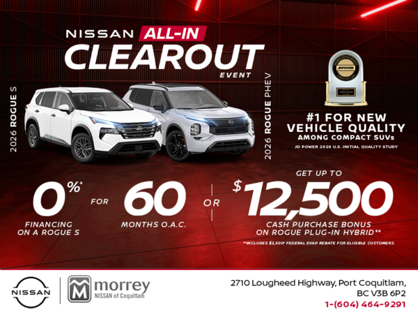 Finance the 2026 Nissan Rogue S and Phev Today!