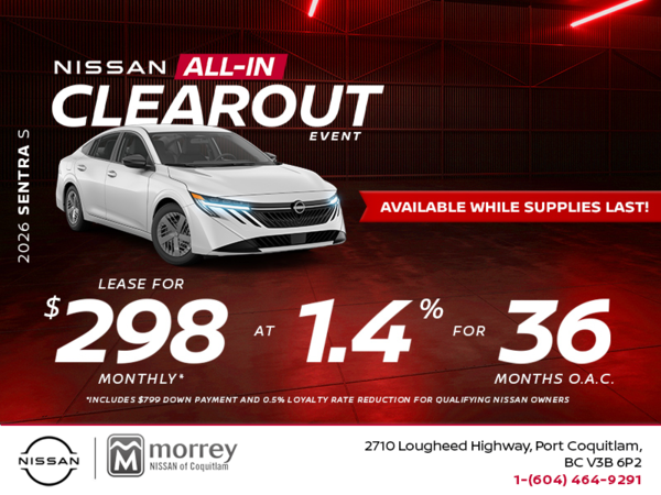Get the 2026 Nissan Sentra S Today!
