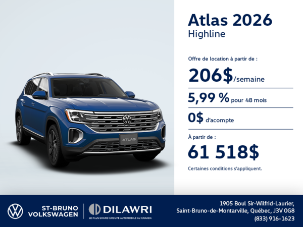 Procurez-vous le Volkswagen Atlas 2026