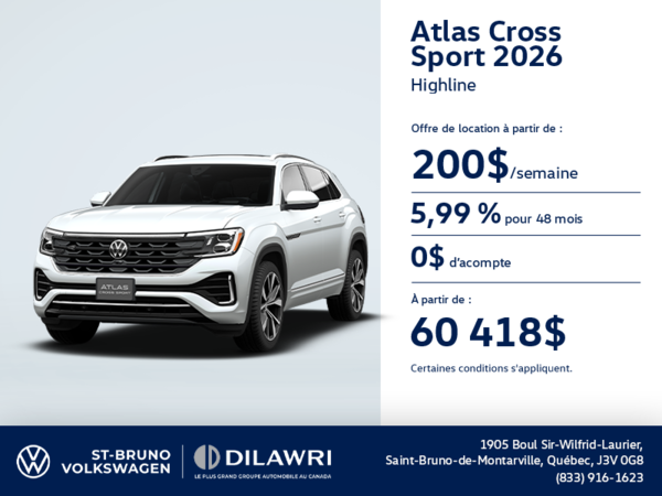 Procurez-vous le Volkswagen Atlas Cross Sport 2026