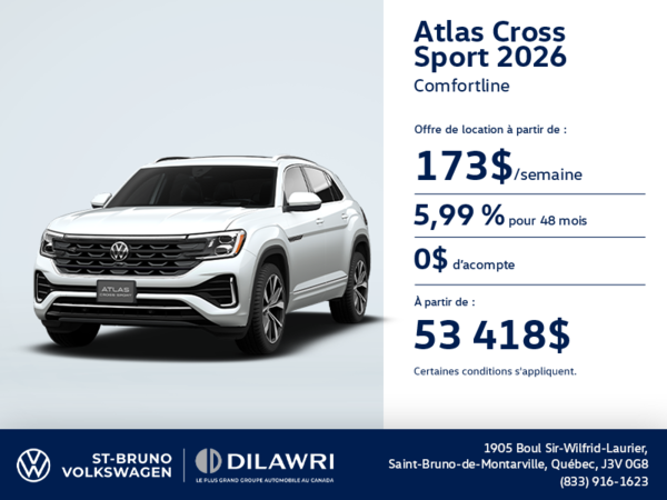 Procurez-vous le Volkswagen Atlas Cross Sport 2026
