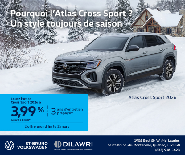Procurez-vous le Volkswagen Atlas Cross Sport 2026