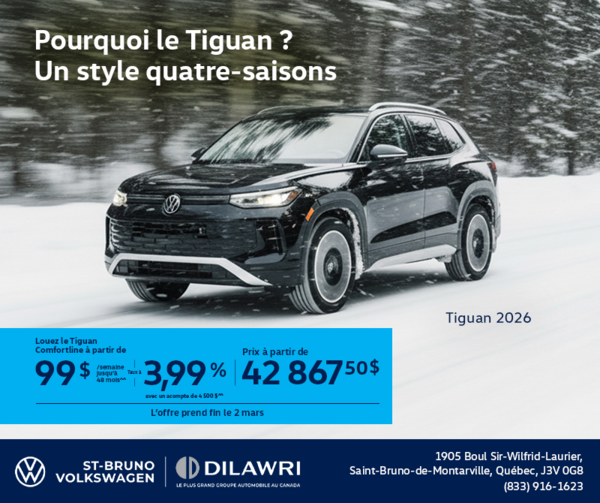 Procurez-vous le Volkswagen Tiguan 2026