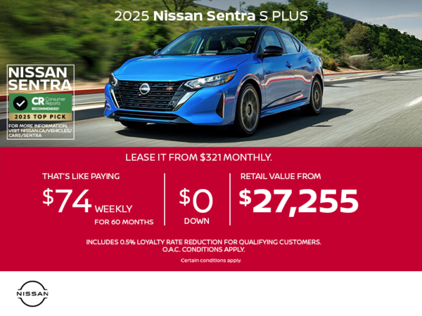 Get the 2025 Sentra S Plus Today!