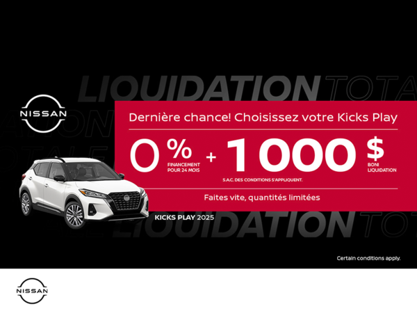 Obtenez le Kicks Play 2025 !