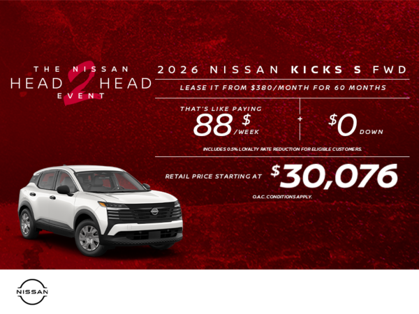 Get the 2026 Kicks S Today!