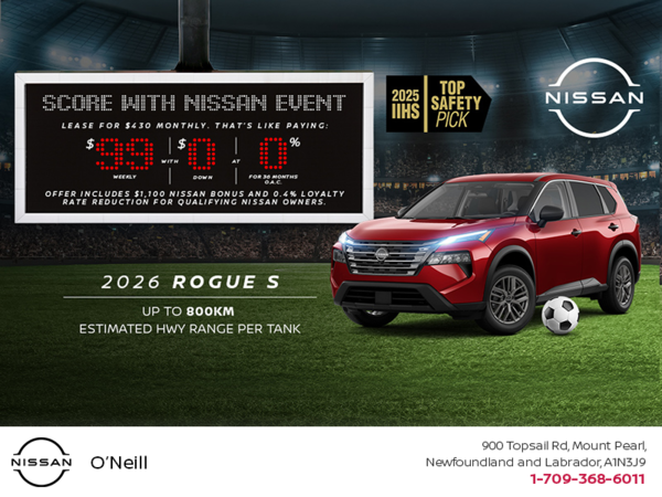 Get the 2026 Nissan Rogue S Today!