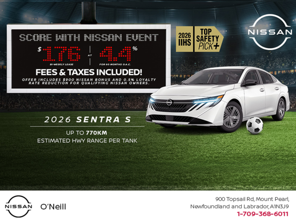 Get the 2026 Nissan Sentra S Today!