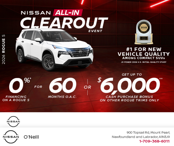 Get the 2026 Nissan Rogue S Today!