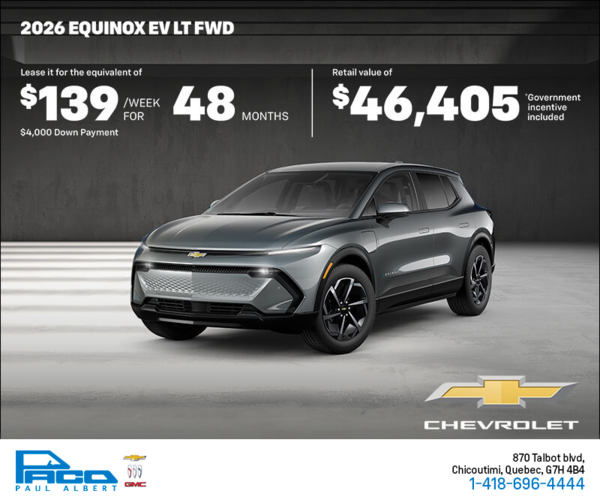 Get the 2026 Chevrolet Equinox EV