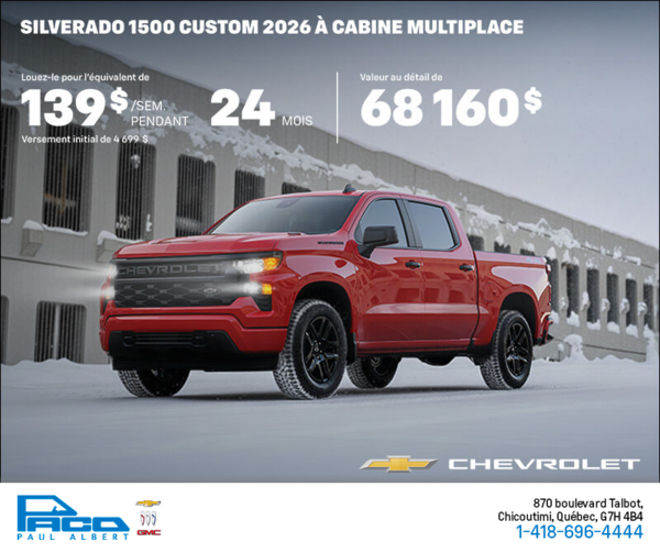 Procurez-vous le Chevrolet Silverado 1500 2026