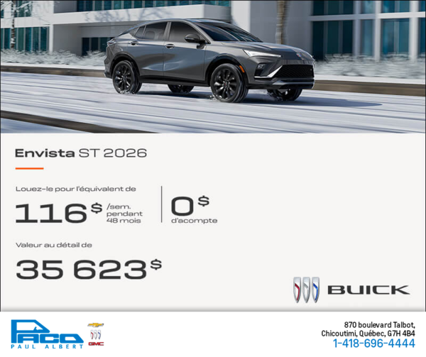 Procurez-vous la Buick Envista 2026