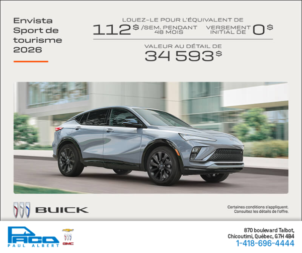 Procurez-vous la Buick Envista 2026