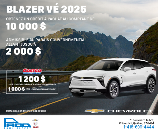 Procurez-vous le Chevrolet Blazer VÉ 2025