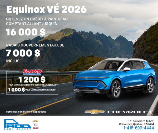 Procurez-vous le Chevrolet Equinox VÉ 2026